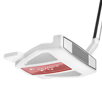 angled sole and face view of the white Orlimar F4 Putter