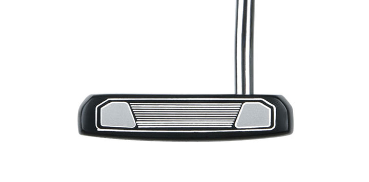 face view of a black Orlimar F60 Mallet Putter with white and black face insert