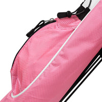 zippered accessories pocket on a rose pink Orlimar Pitch 'N Putt Lightweight Stand Carry Bag