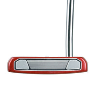 face view of a red Orlimar F60 Putter with white and black face insert