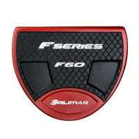 sole view of a red Orlimar F60 Putter