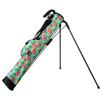 Orlimar Hibiscus Flowers Pitch 'n Putt Lightweight Stand Carry Bag with legs out