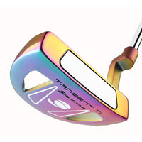 angled face and sole view of the Orlimar Golf Tangent T1 Mallet Putter with Chroma PVD Finish