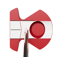 red zero torque putter with contrasting white alignment area on top