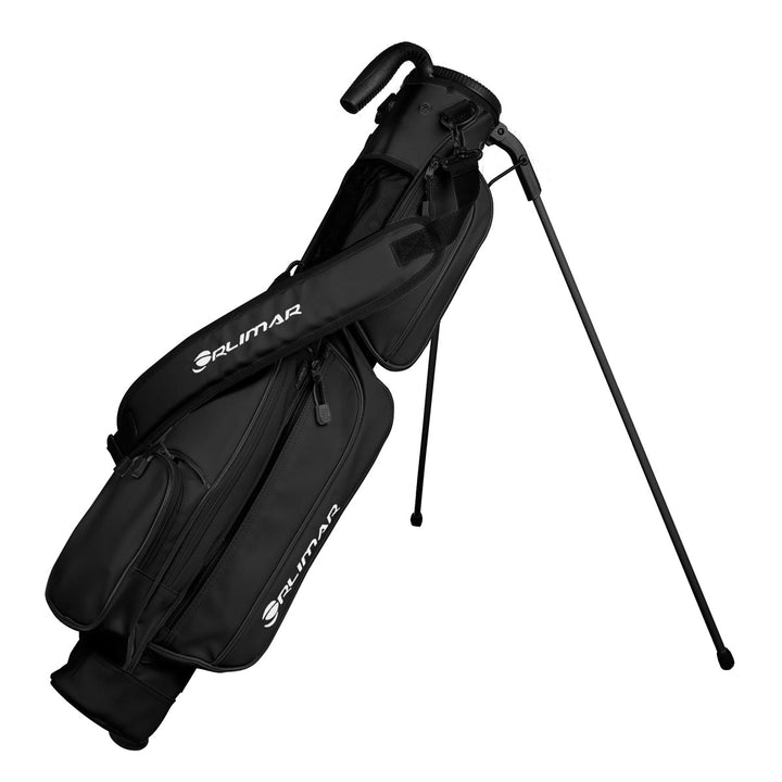 black Orlimar Pitch 'N Putt Elite Synthetic Leather Sunday Golf Bag