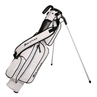 white and black Orlimar Pitch 'N Putt Elite Synthetic Leather Sunday Golf Bag