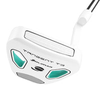 angled sole and face view of the women's Orlimar Tangent T3 Mallet Putter in Seafoam Green
