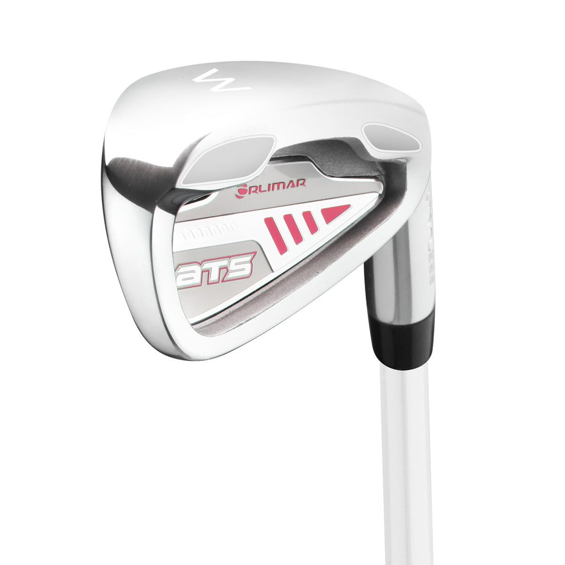 angle back cavity view of an Orlimar ATS Junior Girls Pink Series pitching wedge
