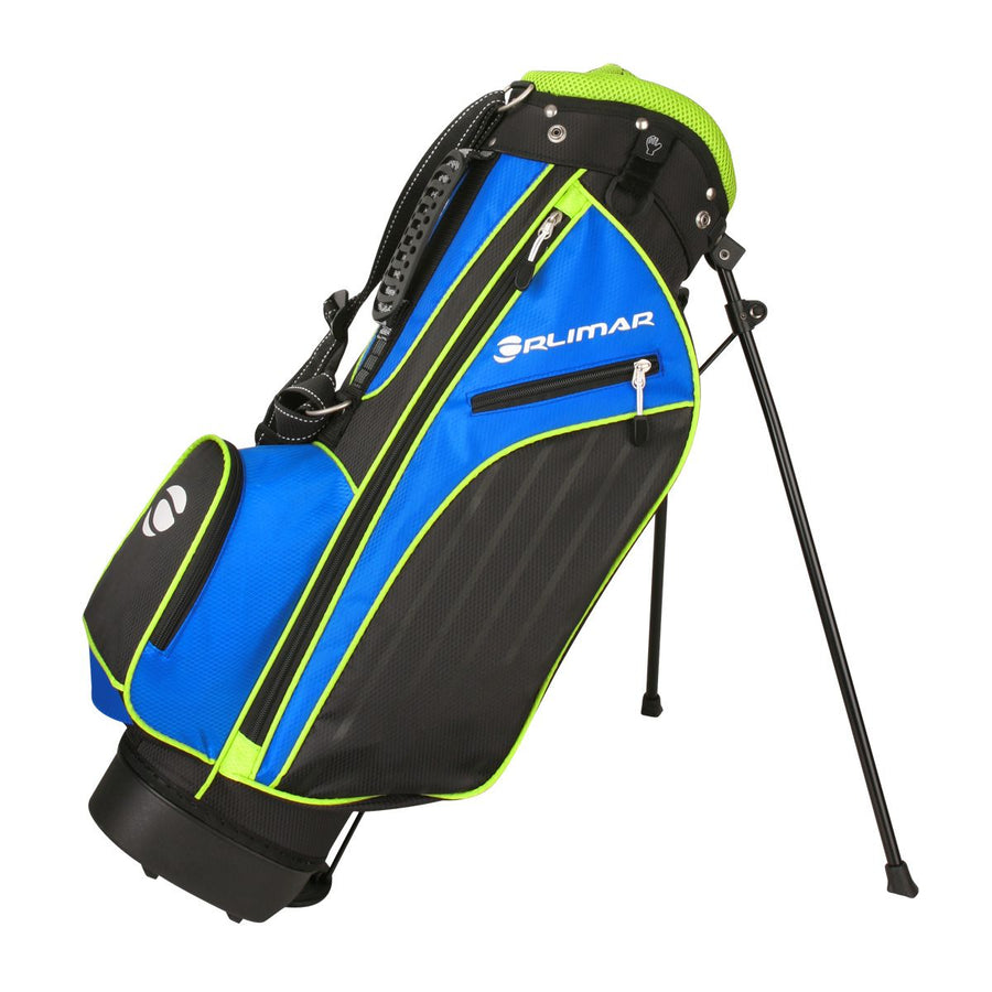 black, blue and lime green Orlimar ATS Junior Golf Bag ages 5-8