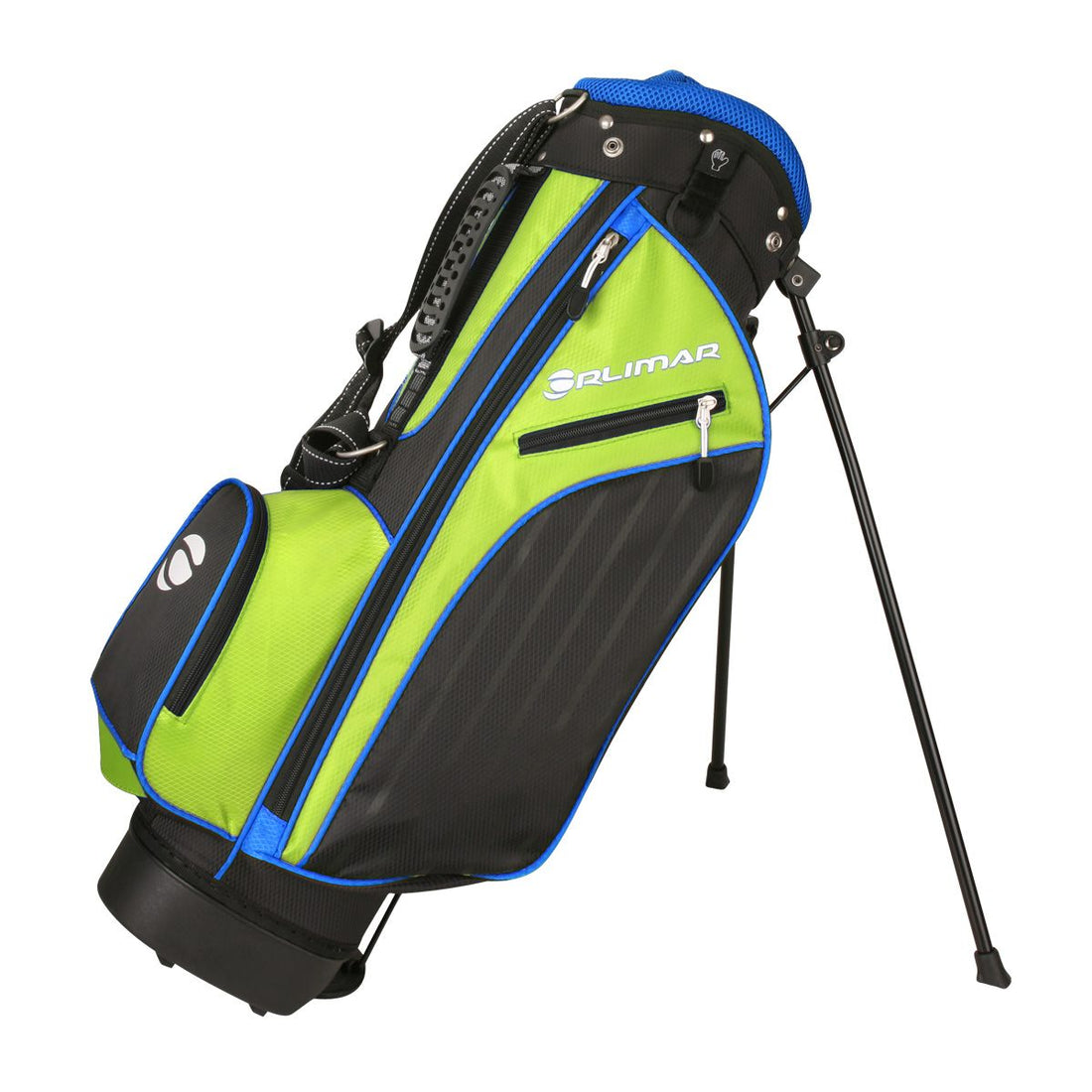 black, lime green and blue Orlimar ATS Junior Golf Bag ages 3-5