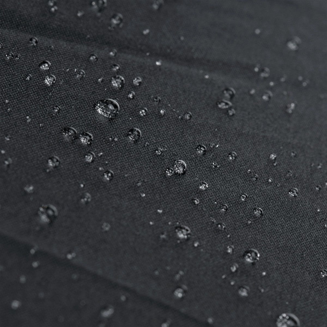 water beading on the top of a black Orlimar Dri-Clubz Golf Bag Umbrella