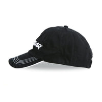 left side view of an Orlimar Golf Black Adjustable Hat