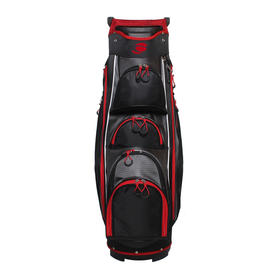 front view of a black/red Orlimar CRX Cooler Cart bag