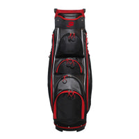 front view of a black/red Orlimar CRX Cooler Cart bag