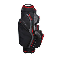 left side of a black/red Orlimar CRX Cooler Cart bag