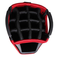 15 way divider top with putter pit on a black/red Orlimar CRX Cooler Cart bag