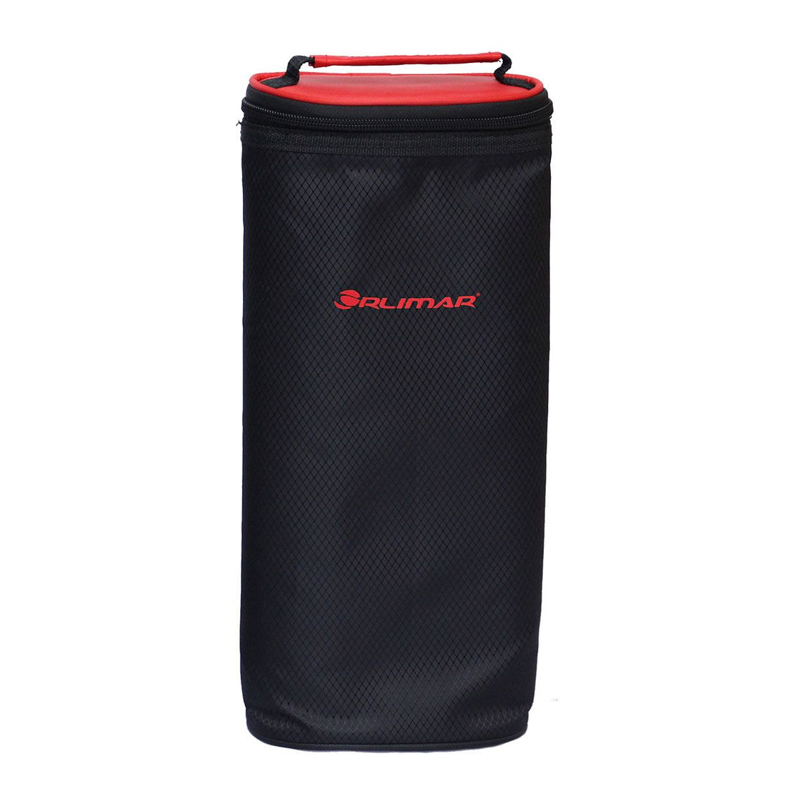 Removeable cooler bag with handle on the black/red Orlimar CRX Cooler Cart bag