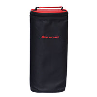 Removeable cooler bag with handle on the black/red Orlimar CRX Cooler Cart bag