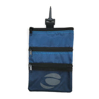 front view of a denim blue Orlimar Golf Detachable Accessory Pouch