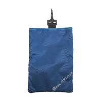 back view of a denim blue Orlimar Golf Detachable Accessory Pouch