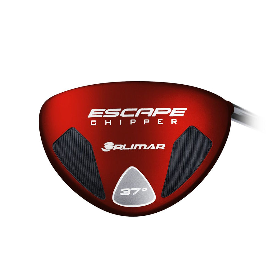 sole view of a right handed 37 degree red Orlimar Golf Escape Mallet Chipper
