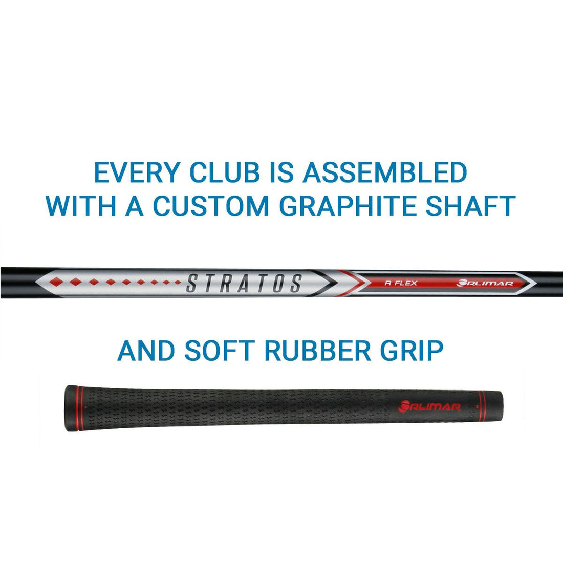 stock graphite shaft and rubber grip for the Orlimar Stratos Men&