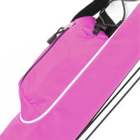 zippered accessories pocket on a rose pink Orlimar Pitch 'N Putt Lightweight Stand Carry Bag
