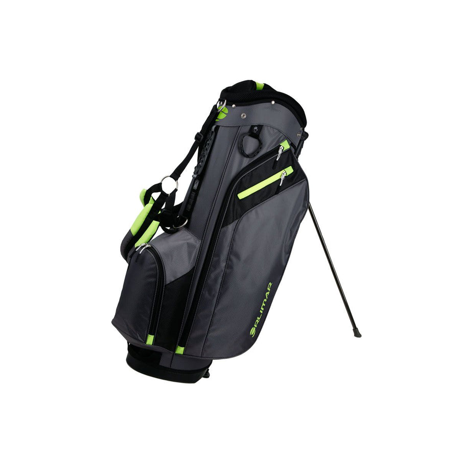 Charcoal/Lime Orlimar SRX 7.4 Golf Stand Bag with leg extended