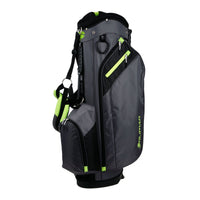 angled side and front view of an Orlimar SRX 7.4 Charcoal/Lime Golf Stand Bag