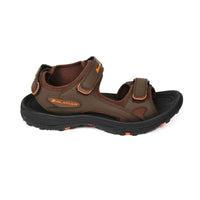 right side view of a brown men's right Orlimar Spikeless Golf Sandal