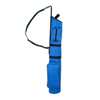 side view of a blue Orlimar Sunday Golf Bag with shoulder strap extended