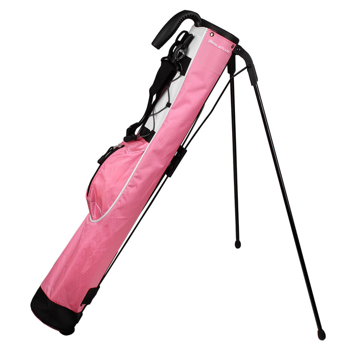 rose pink Orlimar Pitch 'N Putt Lightweight Stand Carry Bag with stand legs out