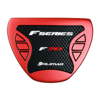 sole view of a red Orlimar F70 Putter
