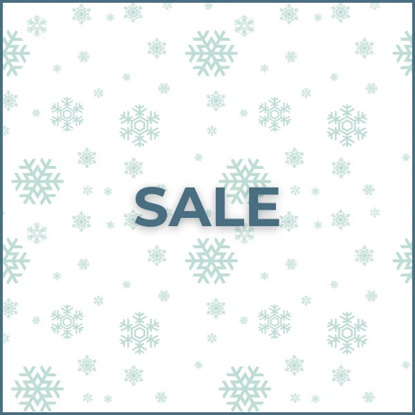 Winter sale banner with snowflakes on a light blue background