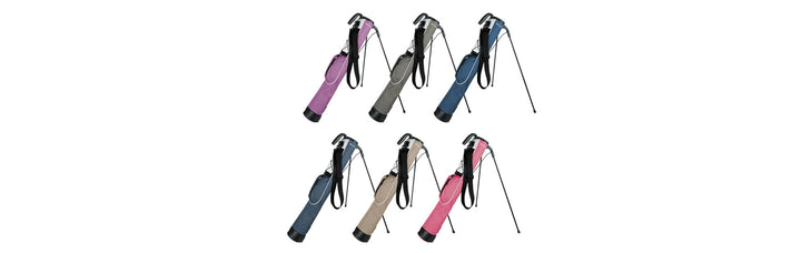 6 colors of the Orlimar Pitch 'N Putt Golf Lightweight Stand / Carry Bags with the new polyester plaid material