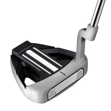 angled top and face view of the Orlimar Tangent T3 Silver/Black Mallet Putter