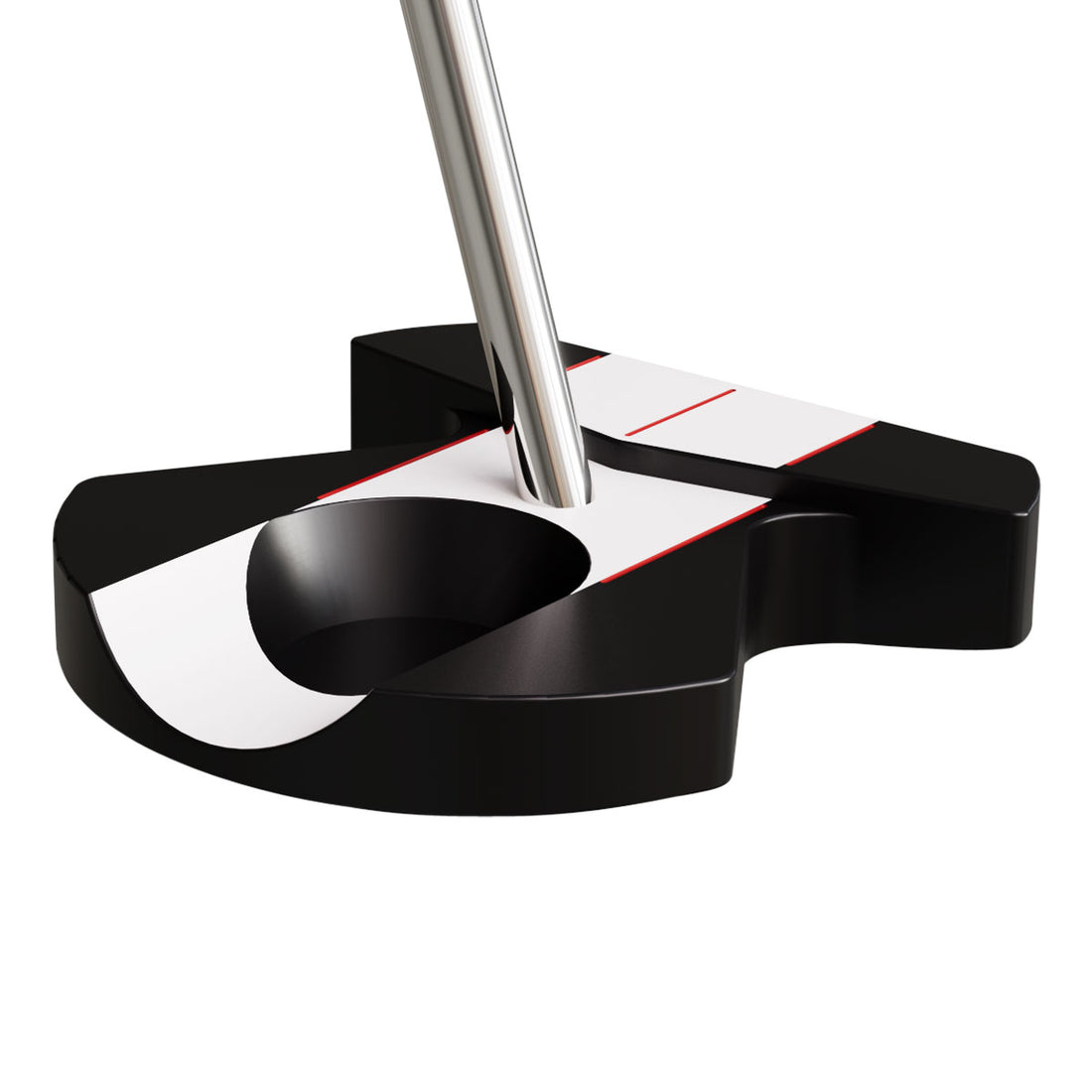 center shafted black/white zero torque putter
