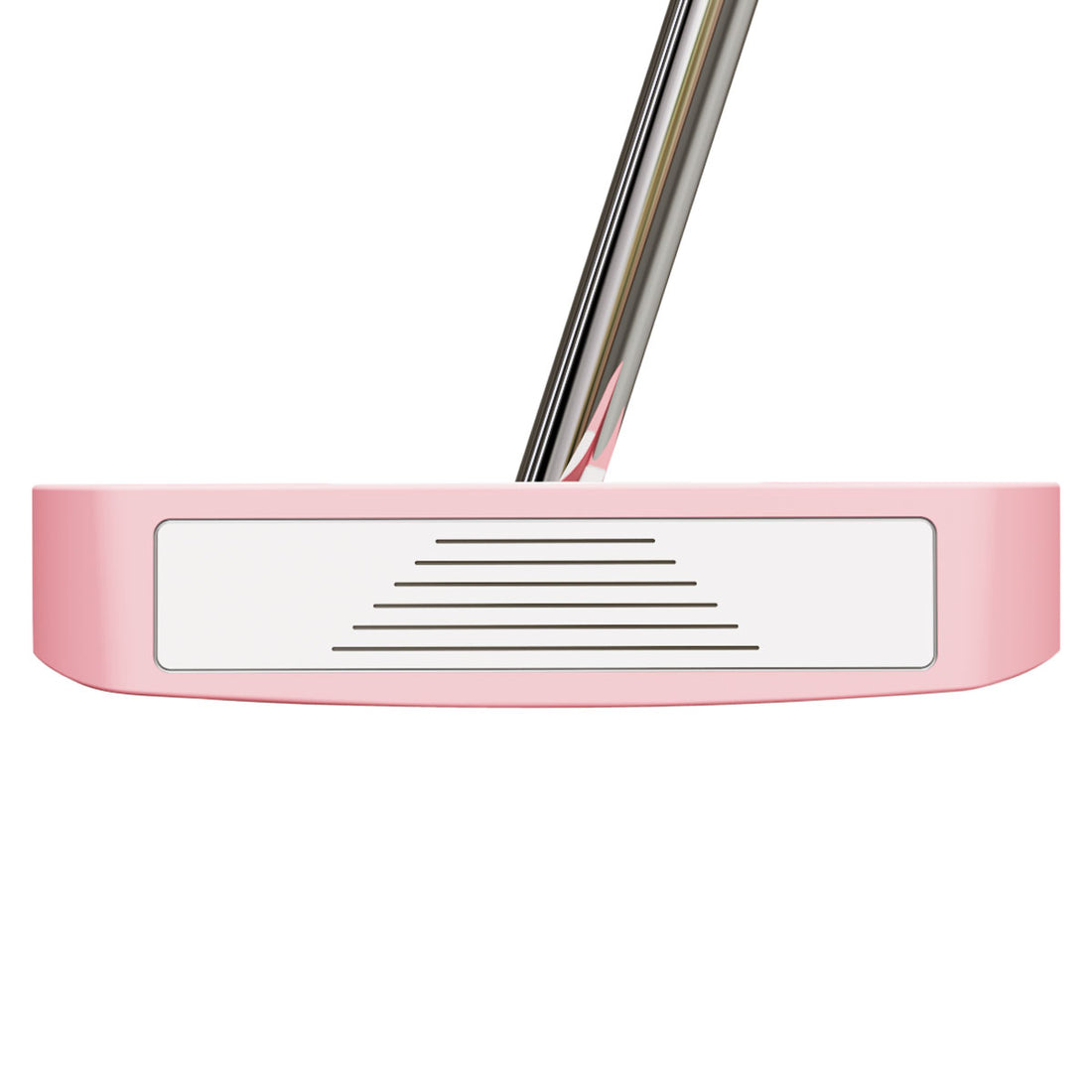 pink zero torque putter with white striking area