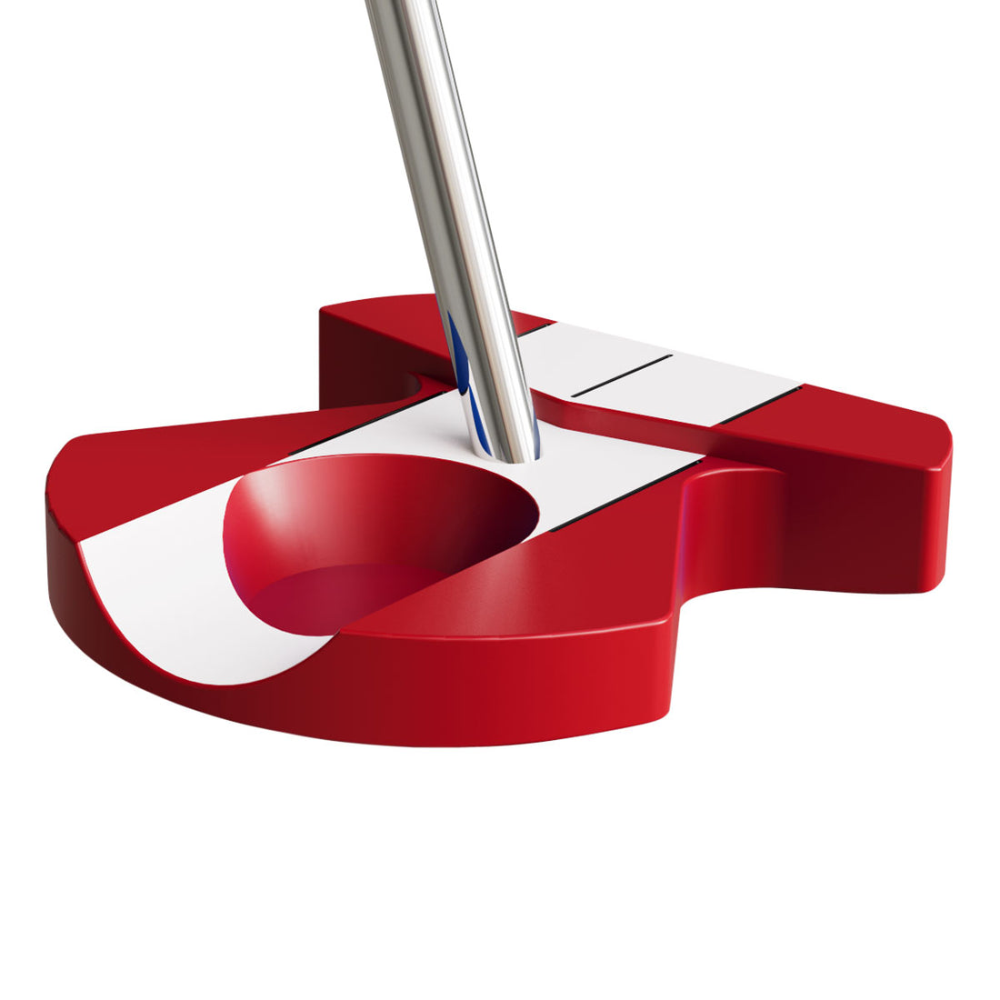center shafted red/white zero torque putter