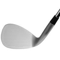 golf wedge with CNC milled grooves and diagonal laser engraved face