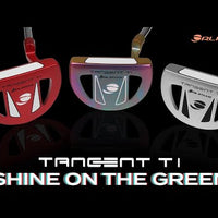 sole view of 3 different colored Tangent T1 putters