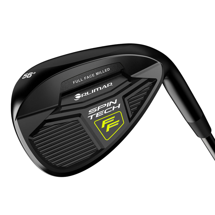 alternate angled face and sole view of a Orlimar Spin Tech Full Face Black Wedge