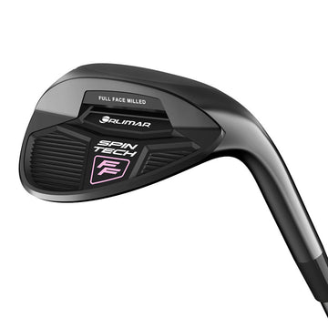 angled cavity back view of an Orlimar Spin Tech FF Full Face Black/Pink Golf Wedge for Women
