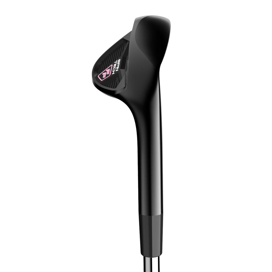 heel view of an Orlimar Spin Tech FF Full Face Black/Pink Golf Wedge for Women