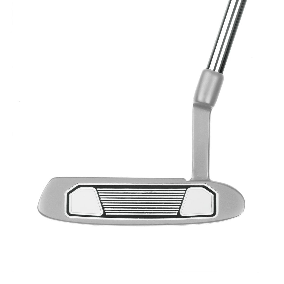 face view of a right handed Silver/Red Orlimar F1 Putter with a white/black face insert