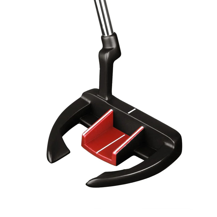 angled top and rear view of a right handed Black/Red Orlimar F3 Putter