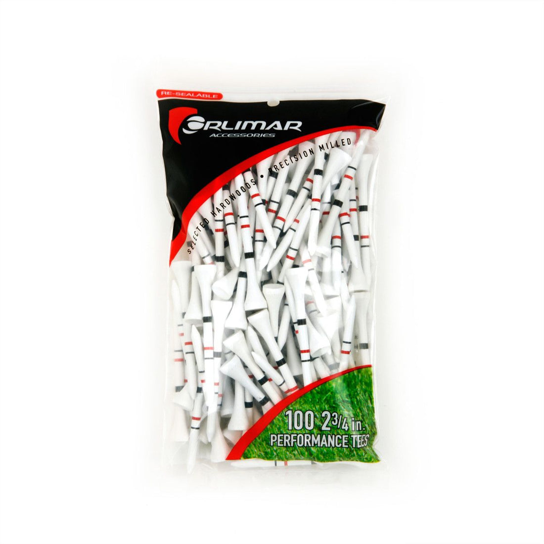 100 pack of Orlimar Golf 2 3/4-Inch Height Control Golf Tees in retail packaging