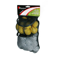 12 yellow foam and 24 white perforated Orlimar Practice Golf Balls in a resealable mesh bag