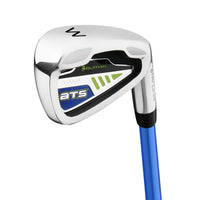 angled back cavity view of an Orlimar ATS Junior Boys' Blue/Lime Series pitching wedge