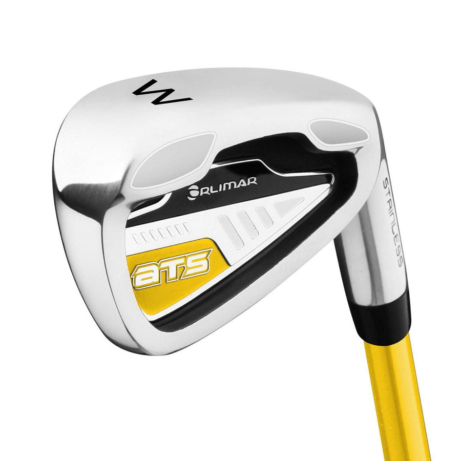 Angled cavity back view of Orlimar ATS Junior Yellow Series sand wedge for Ages 3 and under